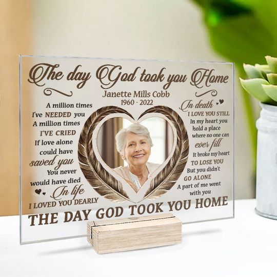 Discover Memorial In Death I Love You Still Custom Image Family Member Acrylic Plaque With Stand