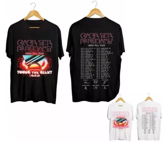 Discover Cage the Elephant Neon Pill Tour 2024 Signature T-Shirt