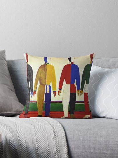 Discover HD- Sportsmen by Kazimir Malevich. 1931 - High Definition  Pillow