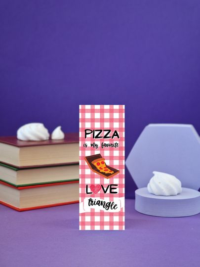 Discover Pizza Bookmark - Love Triangle - Book Lover Gift