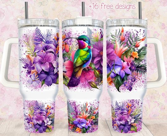 Discover Hummingbird 40oz Quencher Tumbler 40oz Quencher Hummingbird