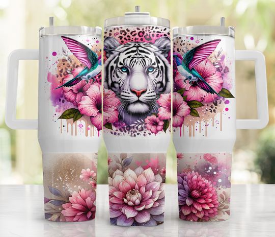 Discover 40oz Floral Tiger Tumbler Wrap,Hummingbird 40oz Tumbler