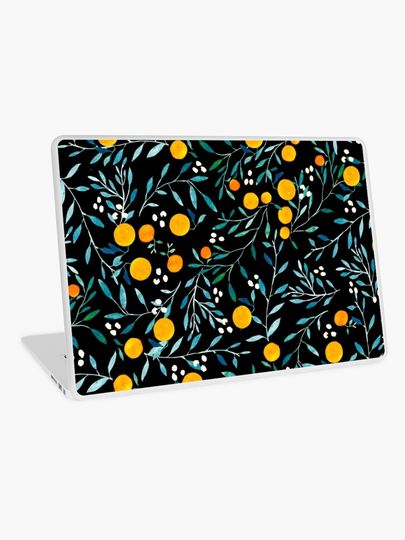 Discover Oranges on Black | Laptop Skin