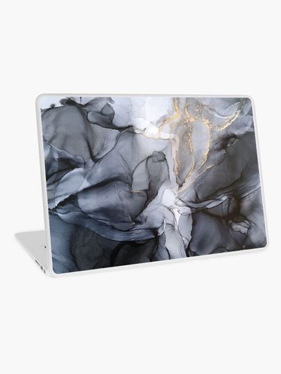 Calm but Dramatic Light Monochromatic Black & Grey Abstract | Laptop Skin