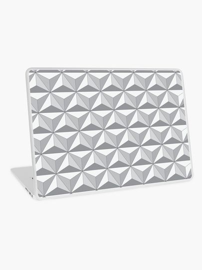 Discover Geodesic Sphere, Greyscale - Dark | Laptop Skin
