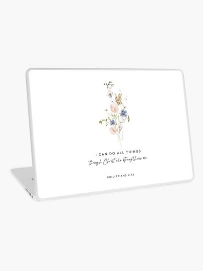 Discover I Can Do bible Verse Philippians 4:13 | Laptop Skin