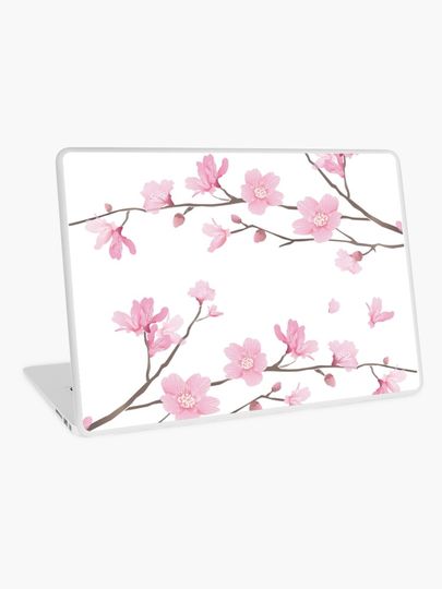 Discover Cherry Blossom flower plant - Transparent Background | Laptop Skin