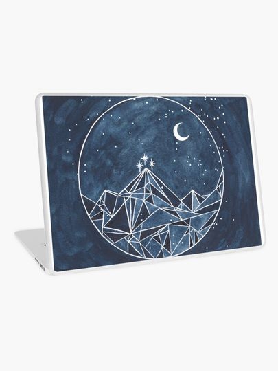 Discover night court moon and stars | Laptop Skin