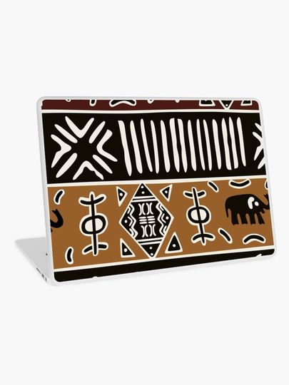 Discover African mud cloth with elephants | Laptop Skin
