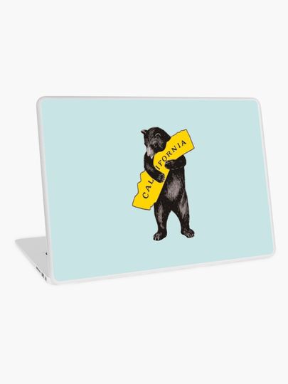 Discover Vintage California Bear Hug Illustration | Laptop Skin