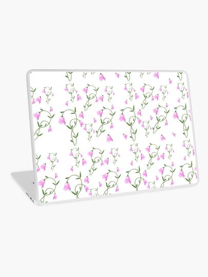 Discover Nordic Wildflower Linnea Twinflower Pretty Pink Flowers floral | Laptop Skin