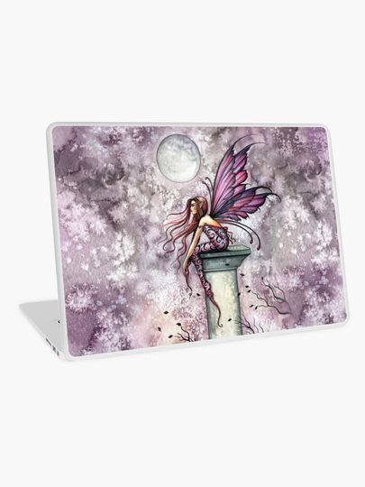 Discover The Lookout Watercolor Fairy Illustration by Molly Harrison | Laptop Skin
