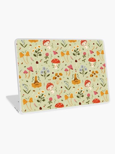 Discover Mushrooms and Wildflowers | Laptop Skin