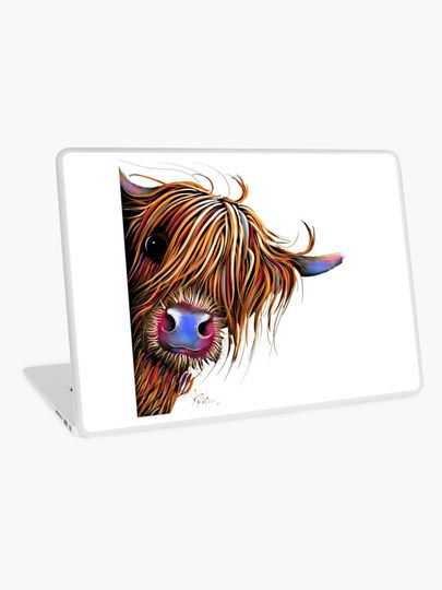 Discover HiGHLaND CoW PRiNT SCoTTiSH &apos; SuGaR LuMP &apos; BY SHiRLeY MacARTHuR | Laptop Skin
