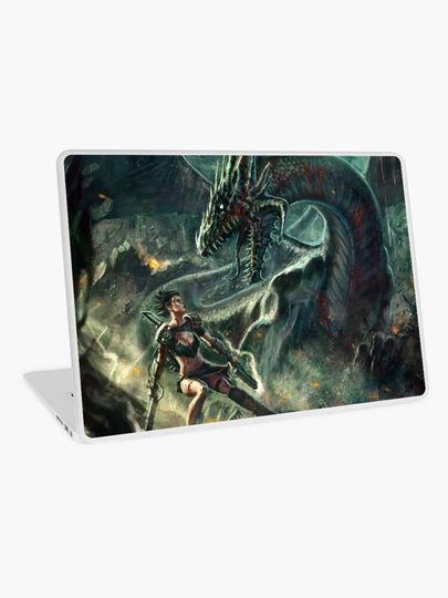 Discover Face a Dragon by Charro | Laptop Skin