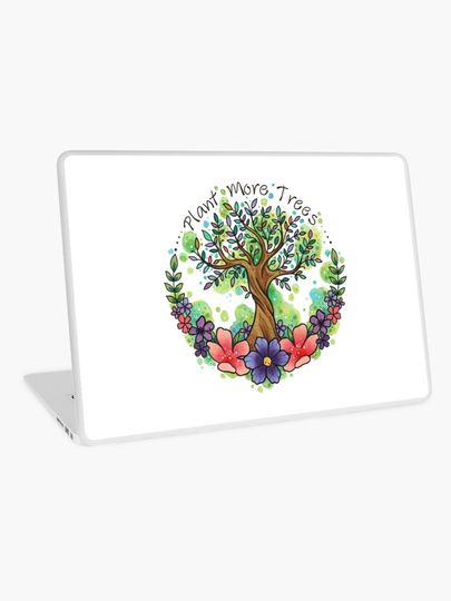 Discover Green Trees and Flowers Eco Design | Laptop Skin