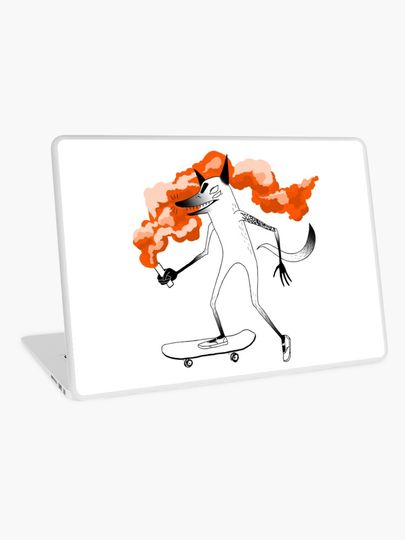 Discover Fox skateboarder | Laptop Skin