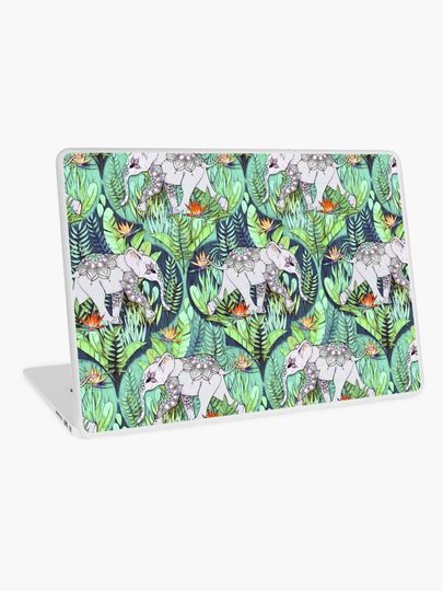 Discover Little Elephant on a Jungle Adventure – faded vintage version | Laptop Skin