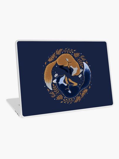 Discover Night foxes | Laptop Skin