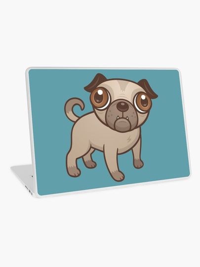 Discover Pug Puppy Cartoon | Laptop Skin