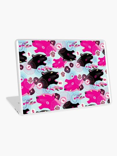 Discover Fashionable pattern with panther heads | Laptop Skin