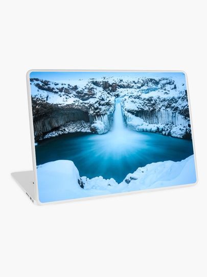 Discover Winter Waterfall | Laptop Skin