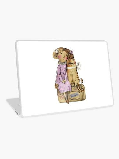 Discover Girl and Cat | Laptop Skin