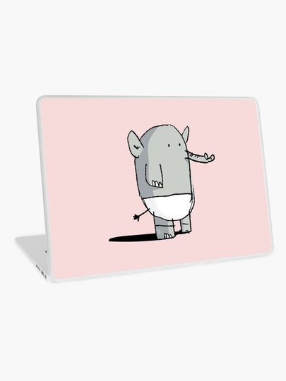Discover Baby Elephant in Diapers | Laptop Skin