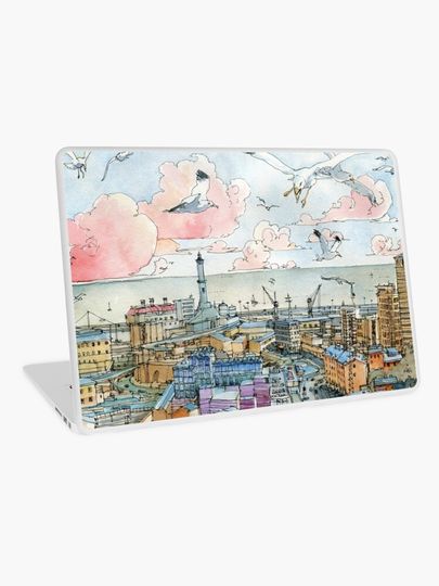Discover Genova e la Lanterna | Laptop Skin