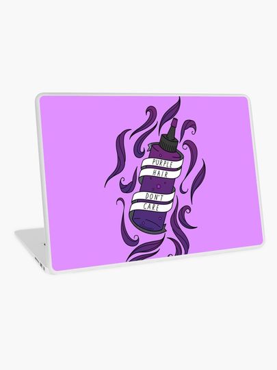 Discover Purple Hair Don&apos;t Care | Hair Dye Bottle | Punk Fashion Beauty | Laptop Skin