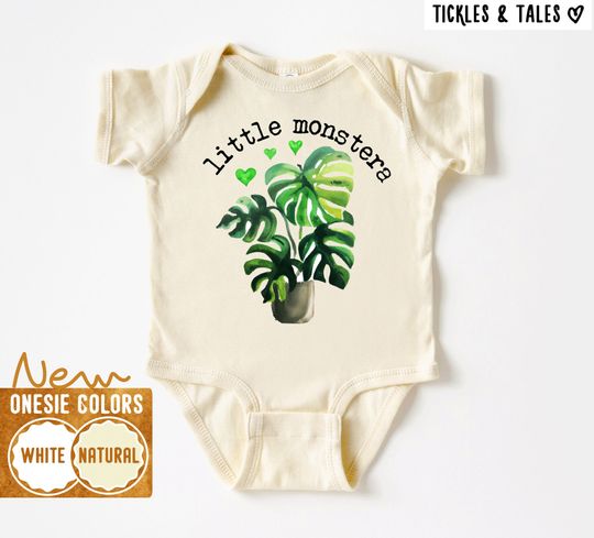 Discover Little Monstera Bodysuit, Monstera Plant Onesie, Funny Baby