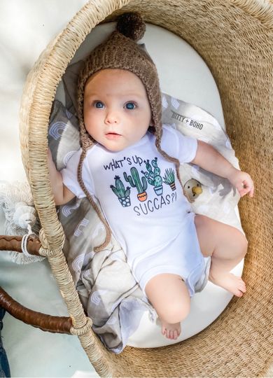 Discover What's Up Succa Onesies, Cactus Onesie, Funny Onesie