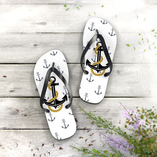 Discover Beach Flip Flops, Marine Sandals, Sea Themed Gift, Fun Beach Shoes, Summer Sandals