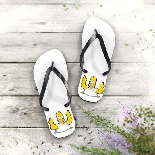 Discover Beach Flip Flops, The Simpsons Sandals, Fun Beach Shoes, Summer Sandals