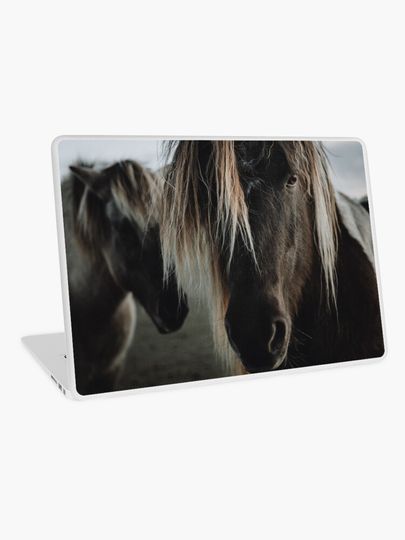 Discover Close up straight look of horse | Laptop Skin