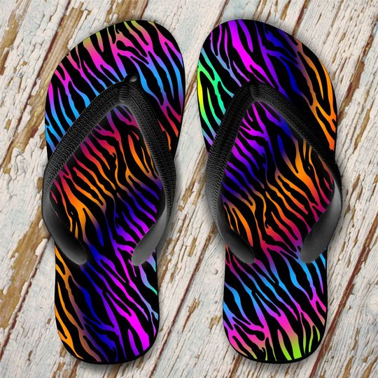 Discover Zebra Flip Flops, Animal Print Flip Flops, Animal Print Tie Dye Flip Flops