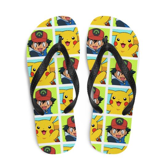Discover P. Card Game Characters Flip Flops, Fun Beach Shoes, Summer Sandals