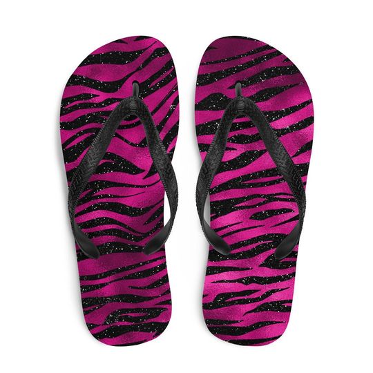 Discover Boujee Animal Print Flip Flops, Fun Beach Shoes, Summer Sandals