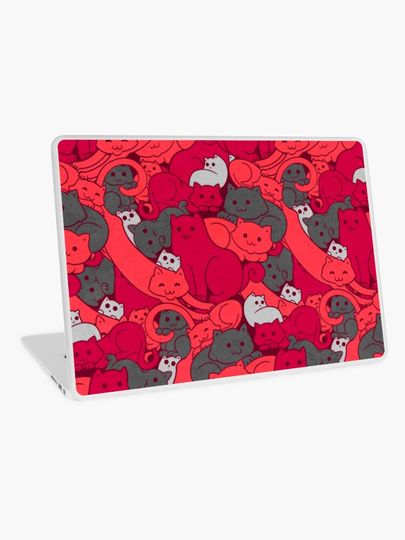 Discover Purrrfect Pattern (Red) | Laptop Skin