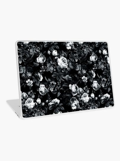 Discover Roses Black and White | Laptop Skin