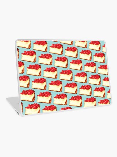 Discover Cherry Cheesecake Pattern - Blue | Laptop Skin