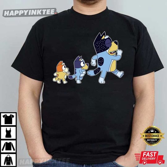 Discover BlueyDad And Bingo Family Bandit And Girls T-Shirt