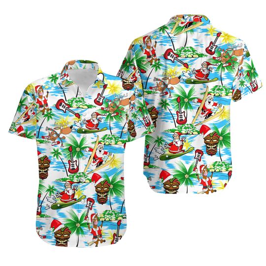 Discover Christmas in July Santa Claus Hawaiian Shirt