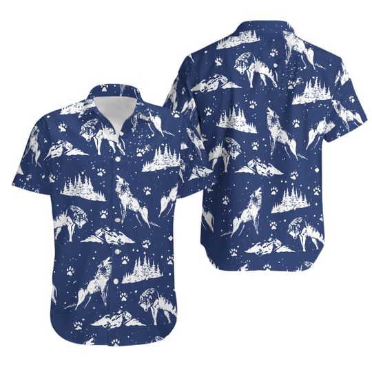 Discover Wolf Hawaiian Shirt, Wolf Beach Shirt