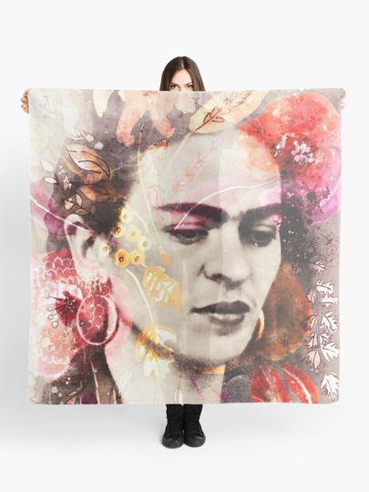 Discover FRIDA KAHLO Mexican Feminist portrait painting | Scarf