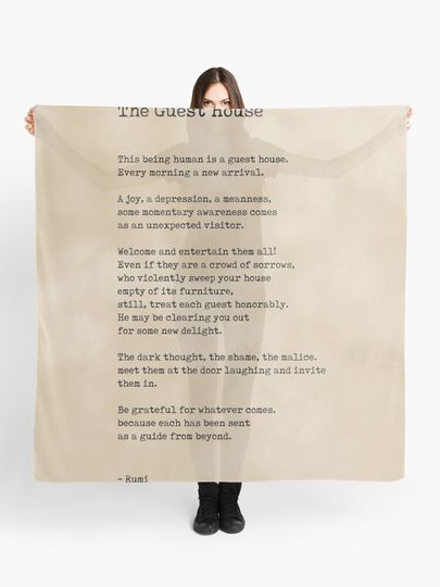 Discover The Guest House by Rumi - Typewriter Print on Antique Paper - Literature | Scarf