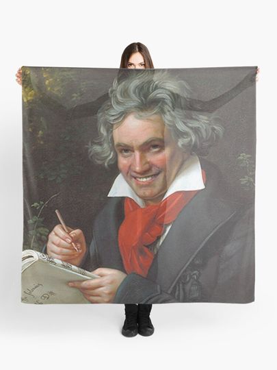 Discover Smiling Ludwig Van Beethoven art famous music composer meme | Scarf