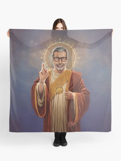 Discover Saint Jeff of Goldblum, Jeff Goldblum Original Religious Painting | Scarf