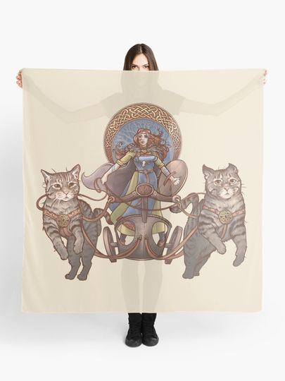 Discover Freya Driving Her Cat Chariot | Scarf