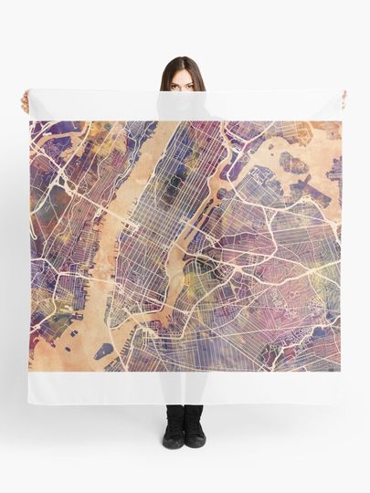 Discover New York City Street Map | Scarf